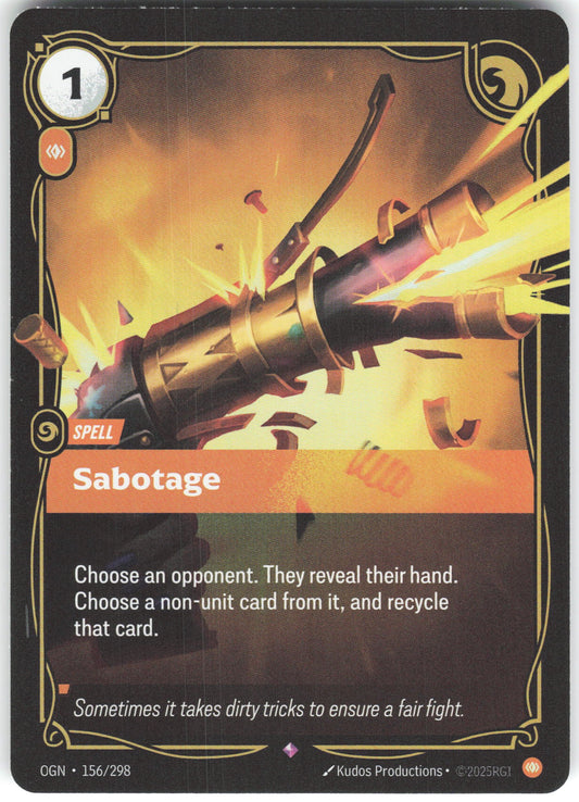 Sabotage Rare Origins 156/298 NM