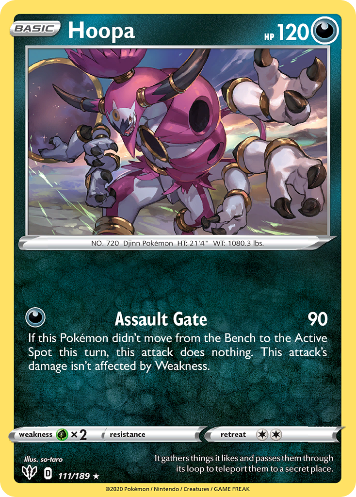 Hoopa 111/189 Rare Darkness Ablaze Holo NM/LP