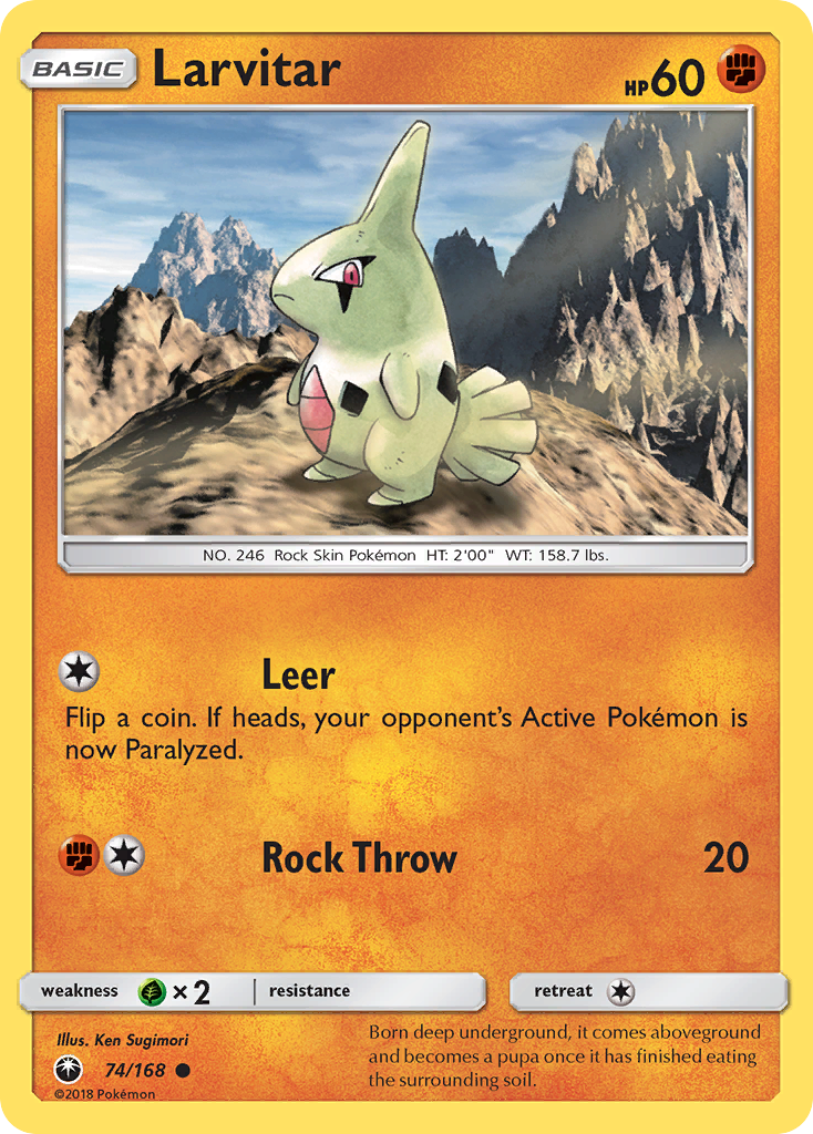 Larvitar 74/168 Common Reverse Holo Celestial Storm NM/LP