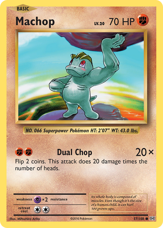 Machop 57/108 Common Reverse Holo Evolutions NM/LP