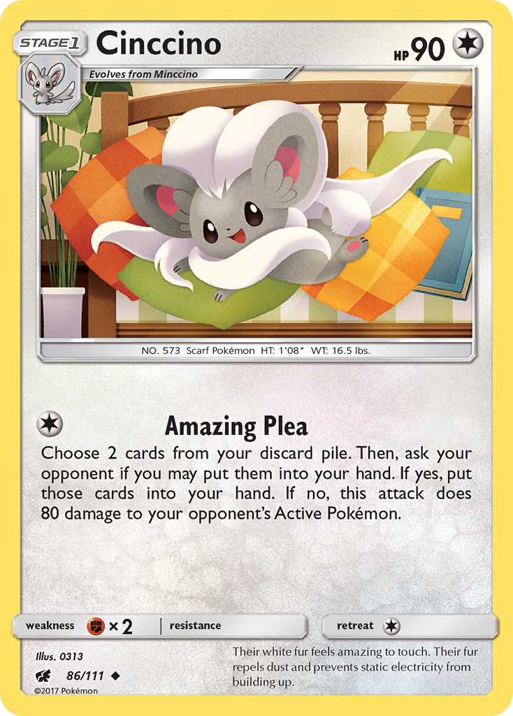 Cinccino 86/111 Uncommon Crimson Invasion NM/M