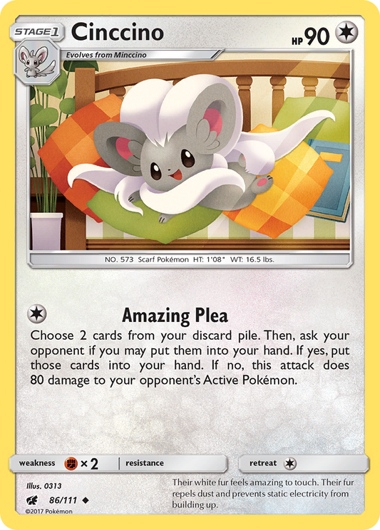 Cinccino 86/111 Uncommon Crimson Invasion NM/M