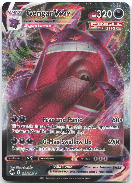 Gengar VMAX Ultra Rare SWSH08: Fusion Strike 157/264 NM
