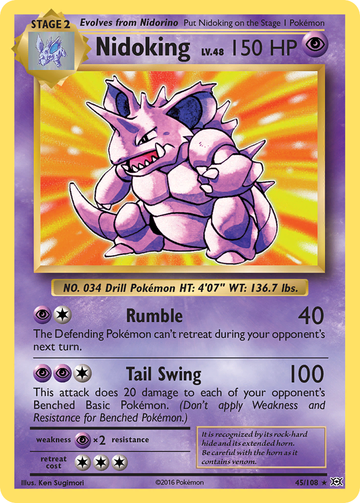 Nidoking 45/108 Rare Evolutions Holo NM/LP