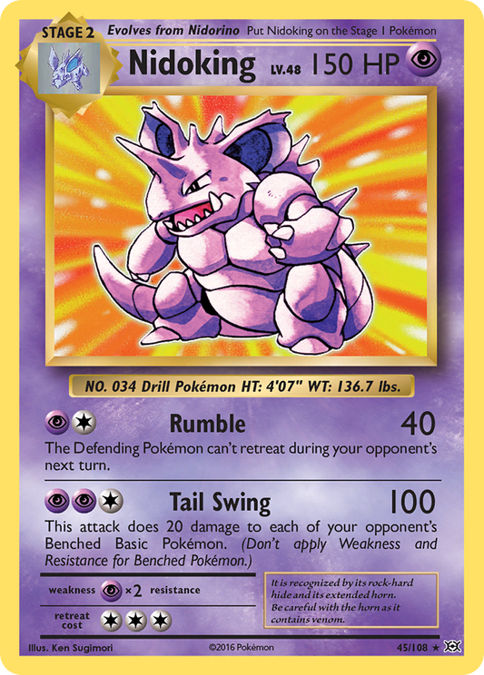 Nidoking 45/108 Rare Evolutions Holo NM/LP