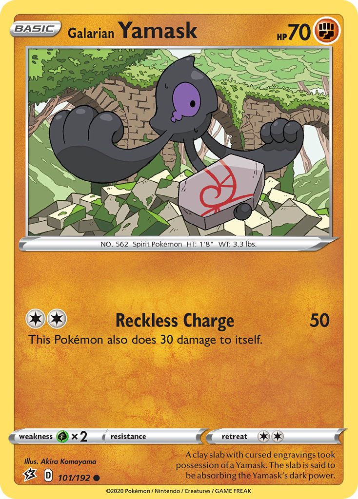 Galarian Yamask 101/192 Common Reverse Holo Rebel Clash NM/LP