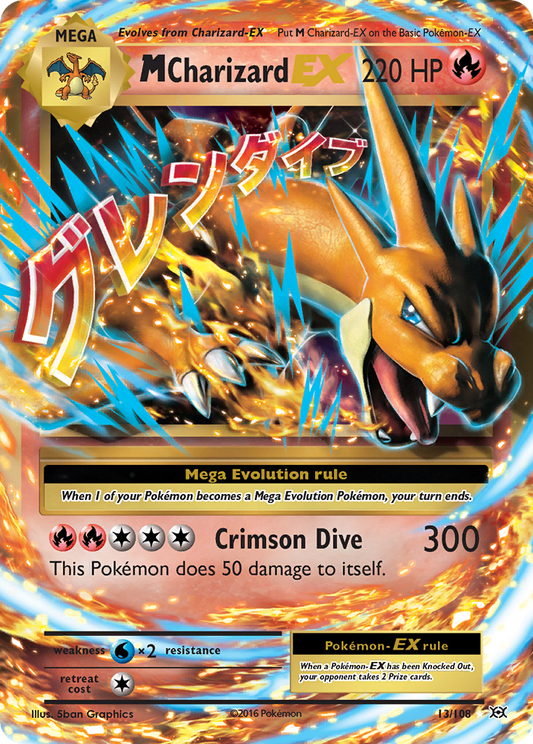M Charizard EX 13/108 EX Rare Evolutions Holo NM/M