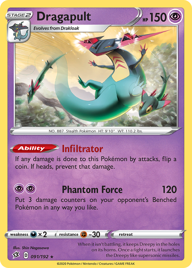 Dragapult 091/192 Rare Rebel Clash Holo NM/LP