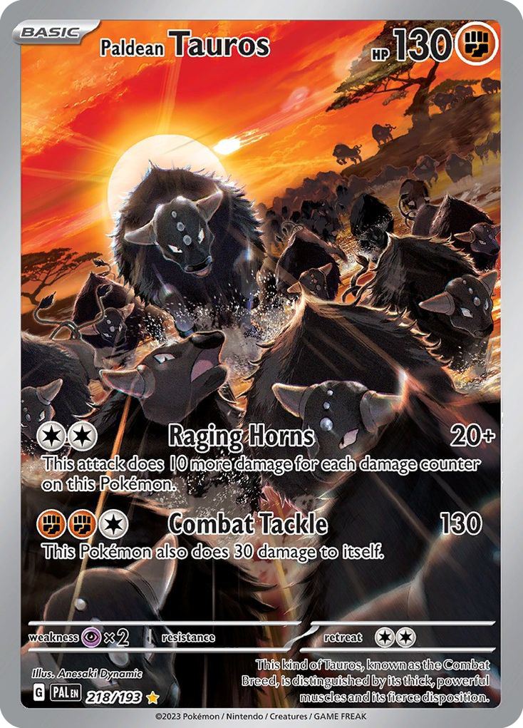 Paldean Tauros 218/193 Illustration Rare Paldea Evolved NM/M