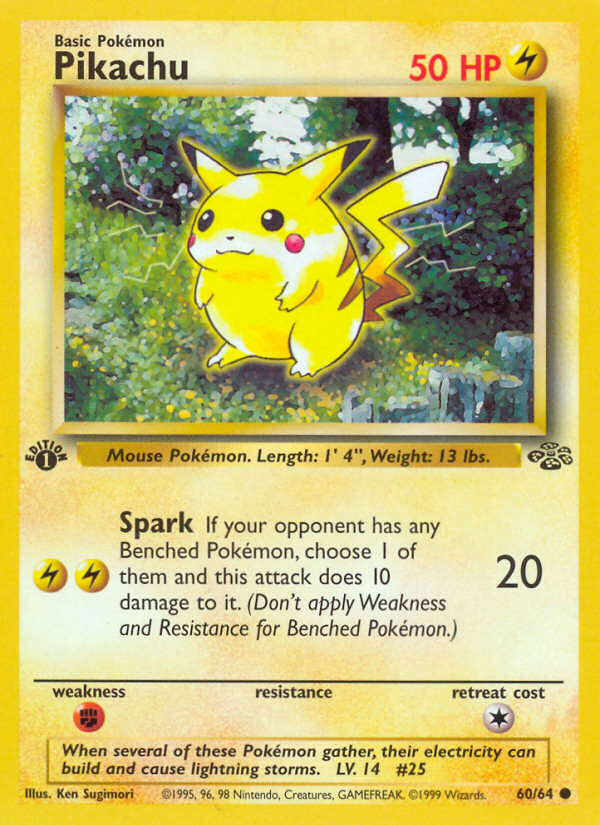 Pikachu 60/64 Common Jungle Unlimited NM/M