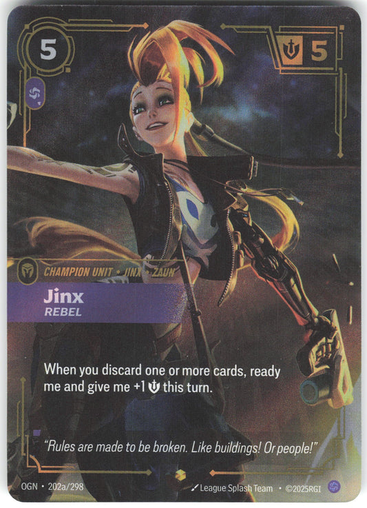 Jinx - Rebel (Alternate Art) Showcase Origins 202a/298 NM