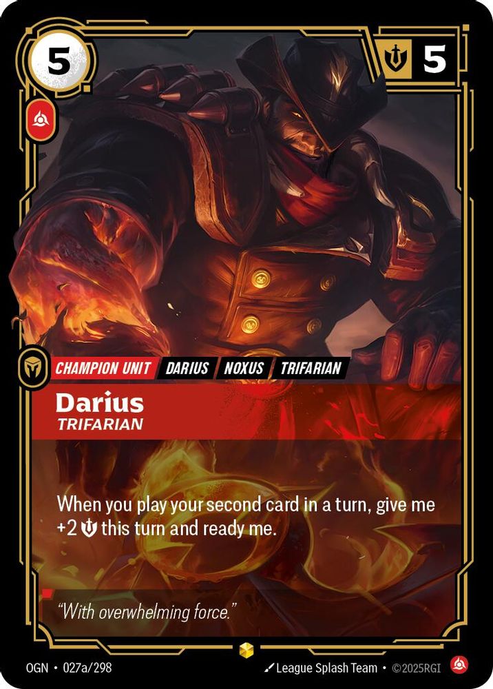 Darius - Trifarian (Alternate Art) 027A/298 Showcase Origins NM/M