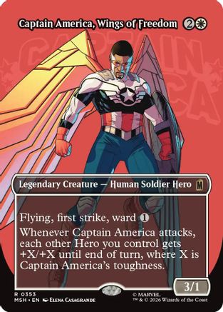 Captain America, Wings of Freedom (Borderless) 353 Rare Marvel Super Heroes NM/M