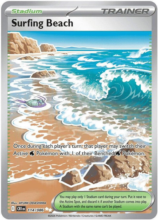 Surfing Beach 114/086 Ultra Rare Chaos Rising NM/M