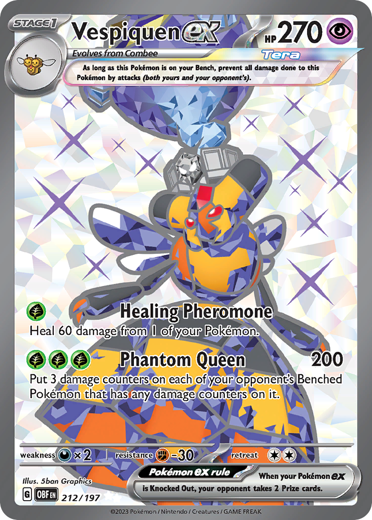 Vespiquen ex 212/197 Ultra Rare Obsidian Flames NM/M