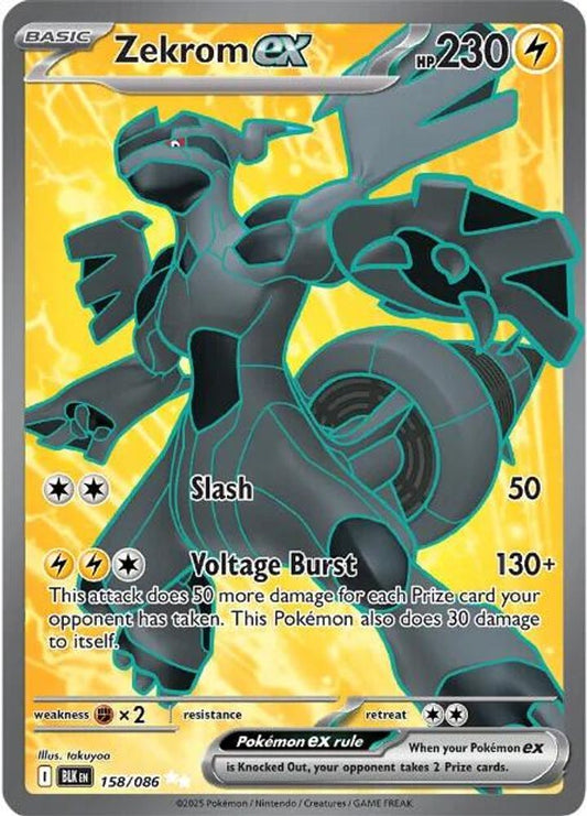 Zekrom ex 158/086 Ultra Rare Black Bolt Holo NM/M