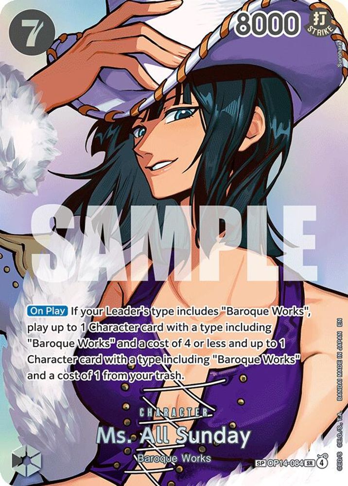 Ms. All Sunday (SP) OP14-084 Super Rare Foil The Time of Battle NM/M