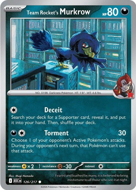 Team Rocket's Murkrow 126/217 Common Ascended Heroes NM/M