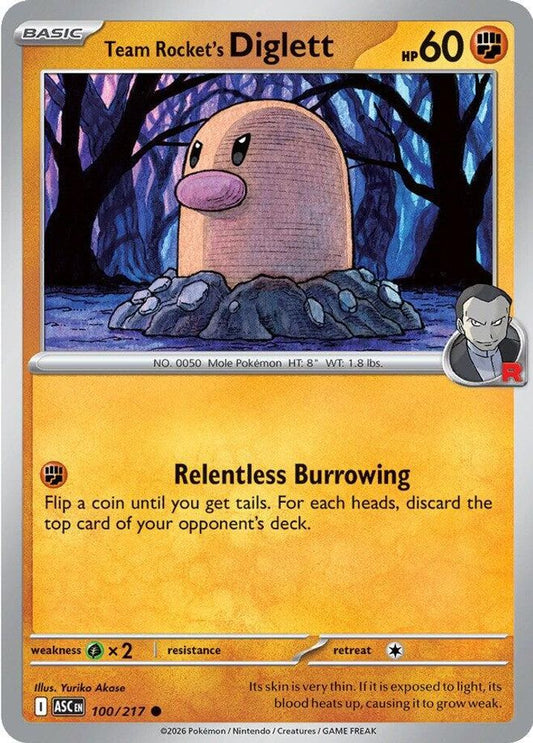 Team Rocket's Diglett 100/217 Common Ascended Heroes NM/M