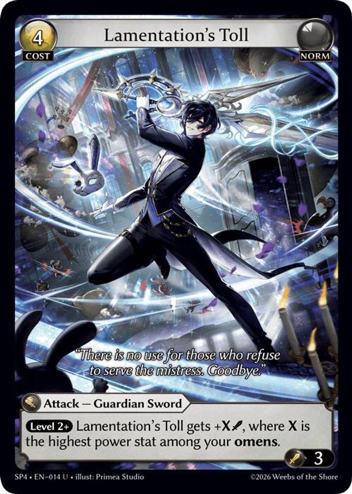 Lamentation's Toll 014 Uncommon Foil Supporter Pack 4 NM/M