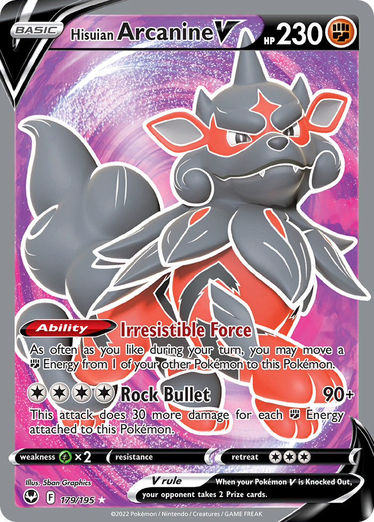 Hisuian Arcanine V 179/195 Ultra Rare Silver Tempest NM/M