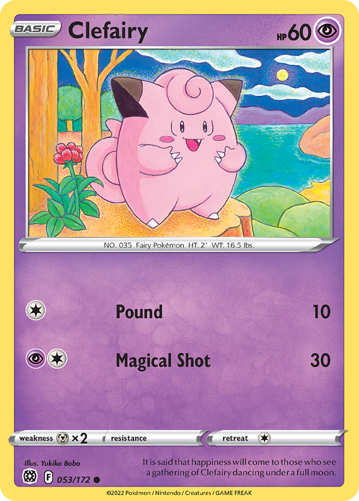 Clefairy 053/172 Common Reverse Holo Brilliant Stars NM/LP