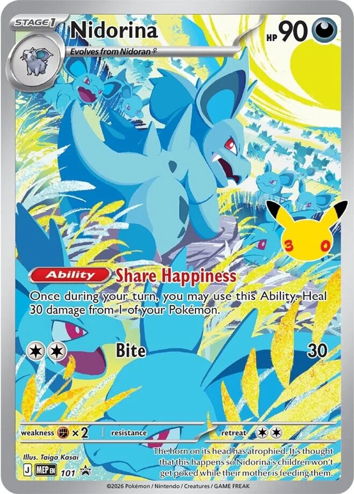 Nidorina (30th Celebration) 101 Promo ME: Mega Evolution Promo Holo NM/M