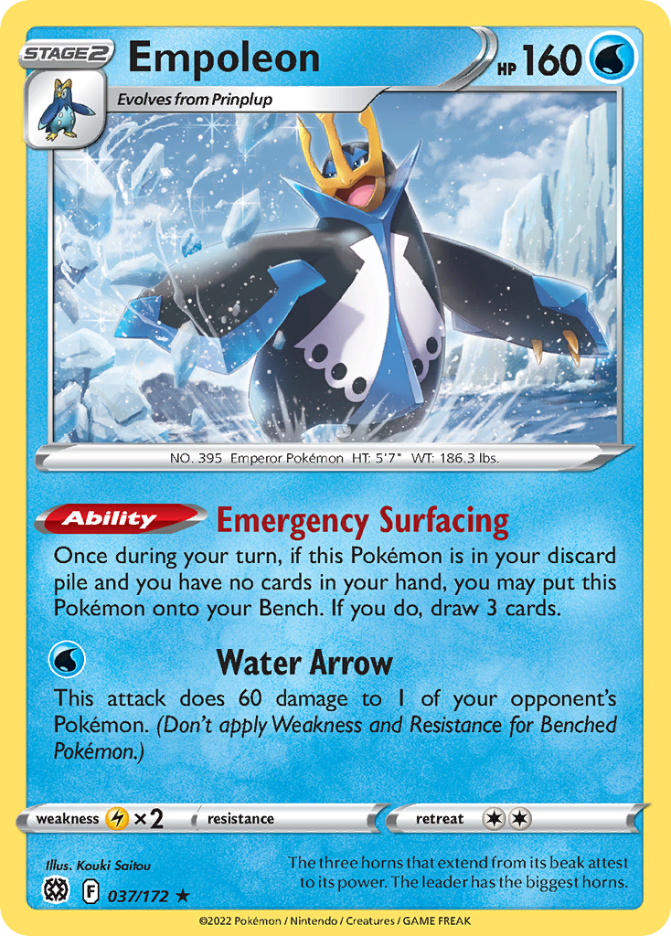 Empoleon 037/172 Rare Brilliant Stars Holo NM/LP