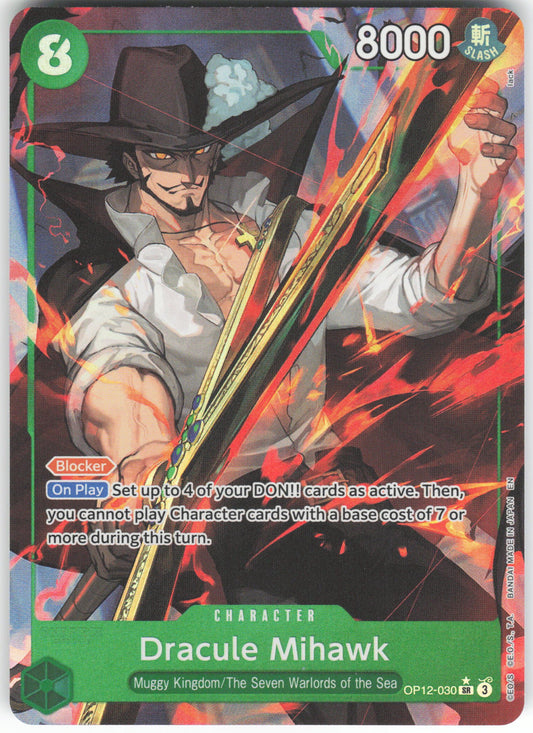 Dracule Mihawk (Alternate Art) SR Legacy of the Master OP12-030 NM