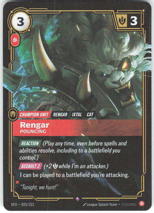 Rengar - Pouncing Rare Spiritforged 025/221 NM