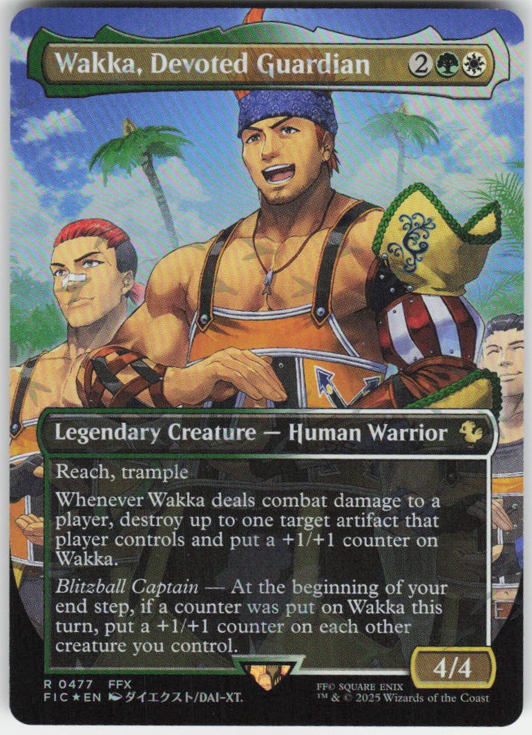 Wakka, Devoted Guardian (Borderless) (Chocobo Track Foil) R Commander: FINAL FANTASY 477 NM