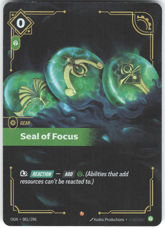 Seal of Focus Epic Origins 081/298 NM