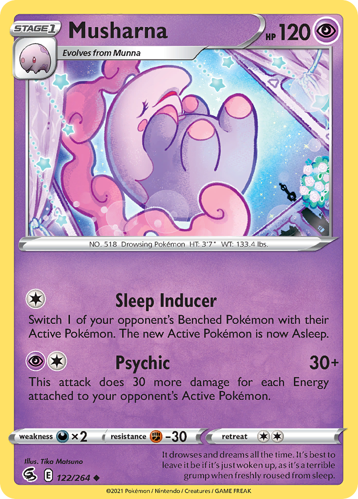 Musharna 122/264 UnCommon Reverse Holo Reverse Holo Fusion Strike NM/LP