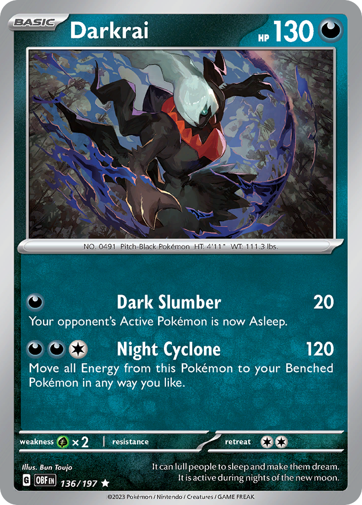 Darkrai 136/197 Rare Obsidian Flames NM/LP
