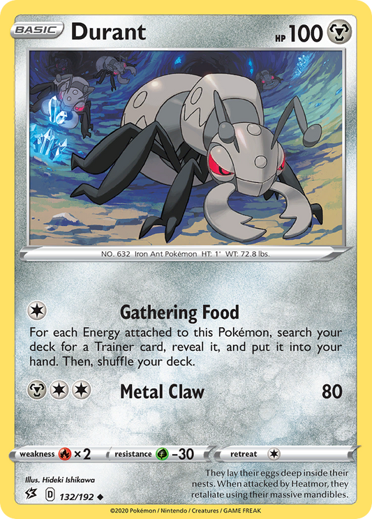 Durant 132/192 Uncommon Reverse Holo Rebel Clash NM/LP