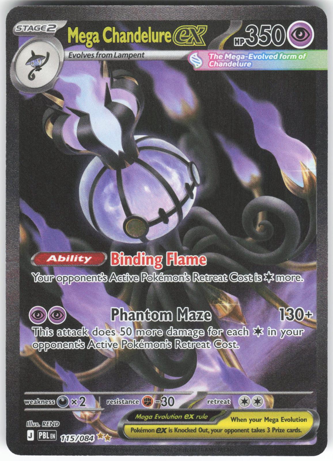 Mega Chandelure ex 115/084 Special Illustration Rare Pitch Black NM/M