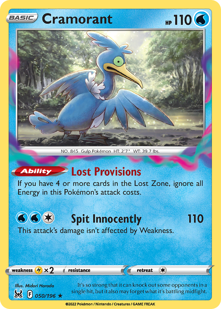 Cramorant 050/196 Rare Reverse Holo Lost Origin NM/LP