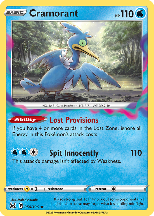 Cramorant 050/196 Rare Reverse Holo Lost Origin NM/LP
