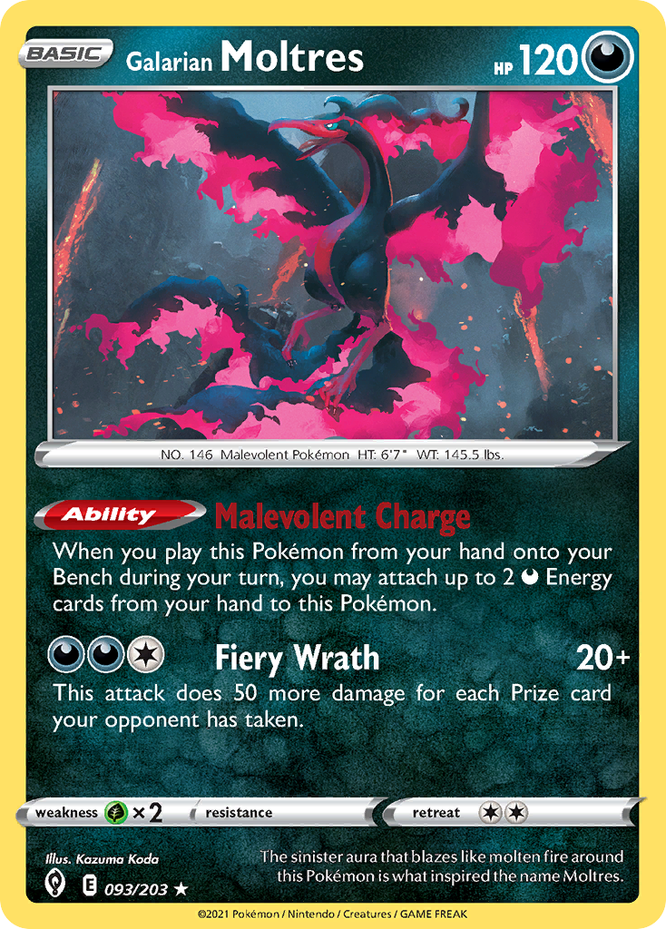 Galarian Moltres 093/203 Rare Evolving Skies Holo NM/LP