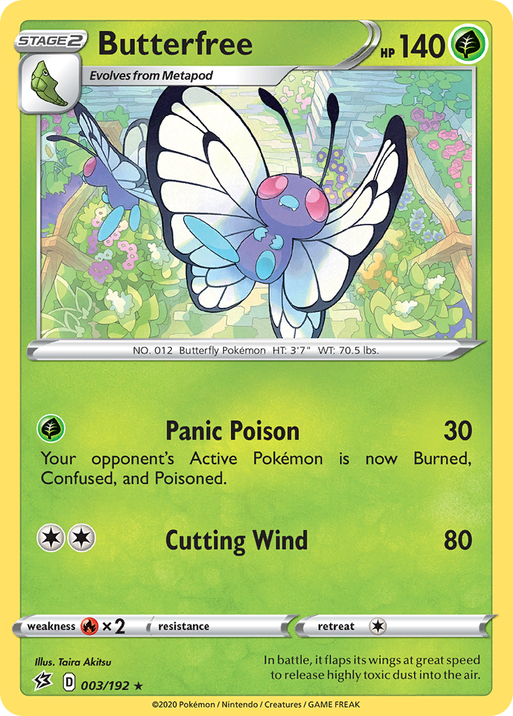 Butterfree 003/192 Rare Reverse Holo Rebel Clash NM/LP