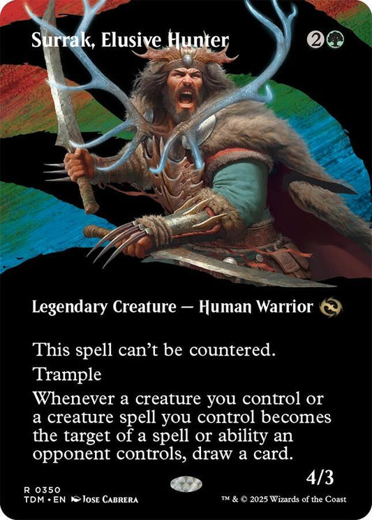 Surrak, Elusive Hunter (Borderless) 350 Rare Tarkir: Dragonstorm NM/M