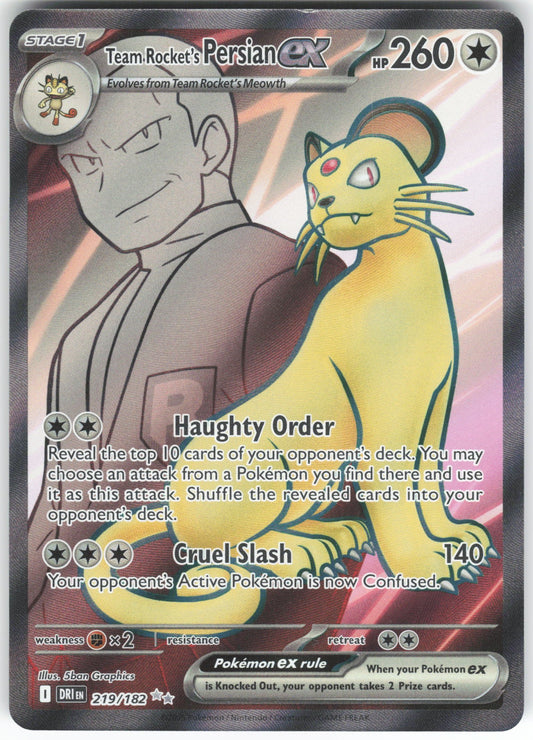 Team Rocket's Persian ex - Ultra Rare SV10: Destined Rivals 219/182 NM