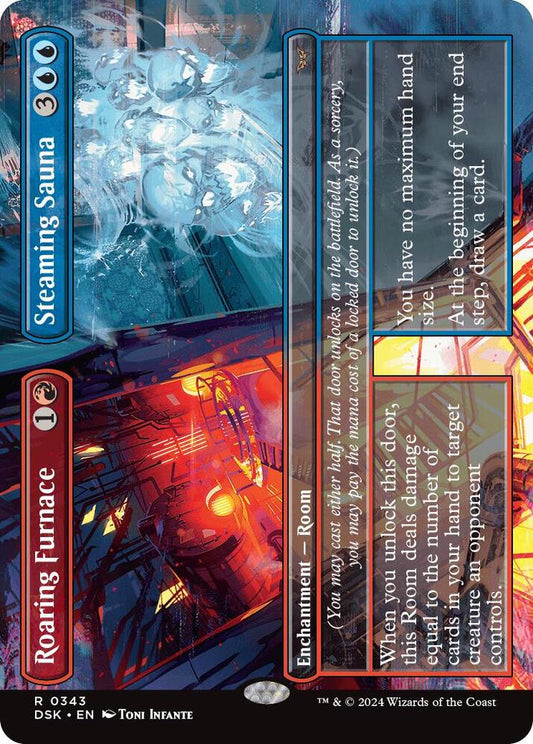 Roaring Furnace // Steaming Sauna (Borderless) 343 Duskmourn: House of Horror Foil NM/M