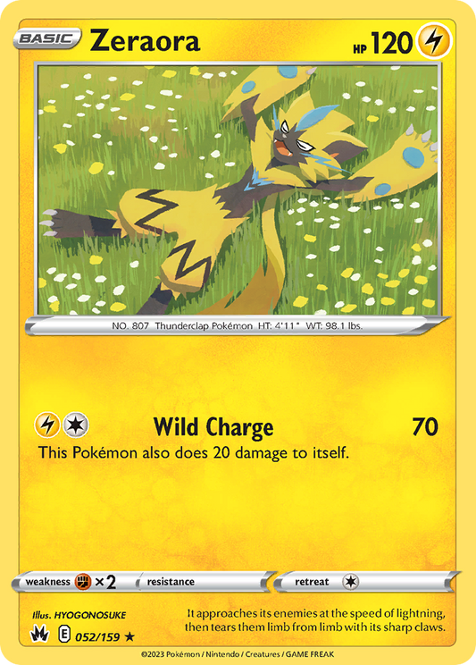 Zeraora 052/159 Rare Reverse Holo Crown Zenith NM/LP