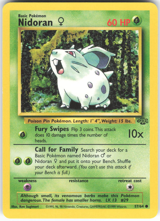 Nidoran F 57/64 Common Jungle Unlimited NM/LP