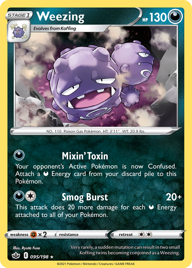 Weezing 095/198 Rare Reverse Holo Chilling Reign NM/LP