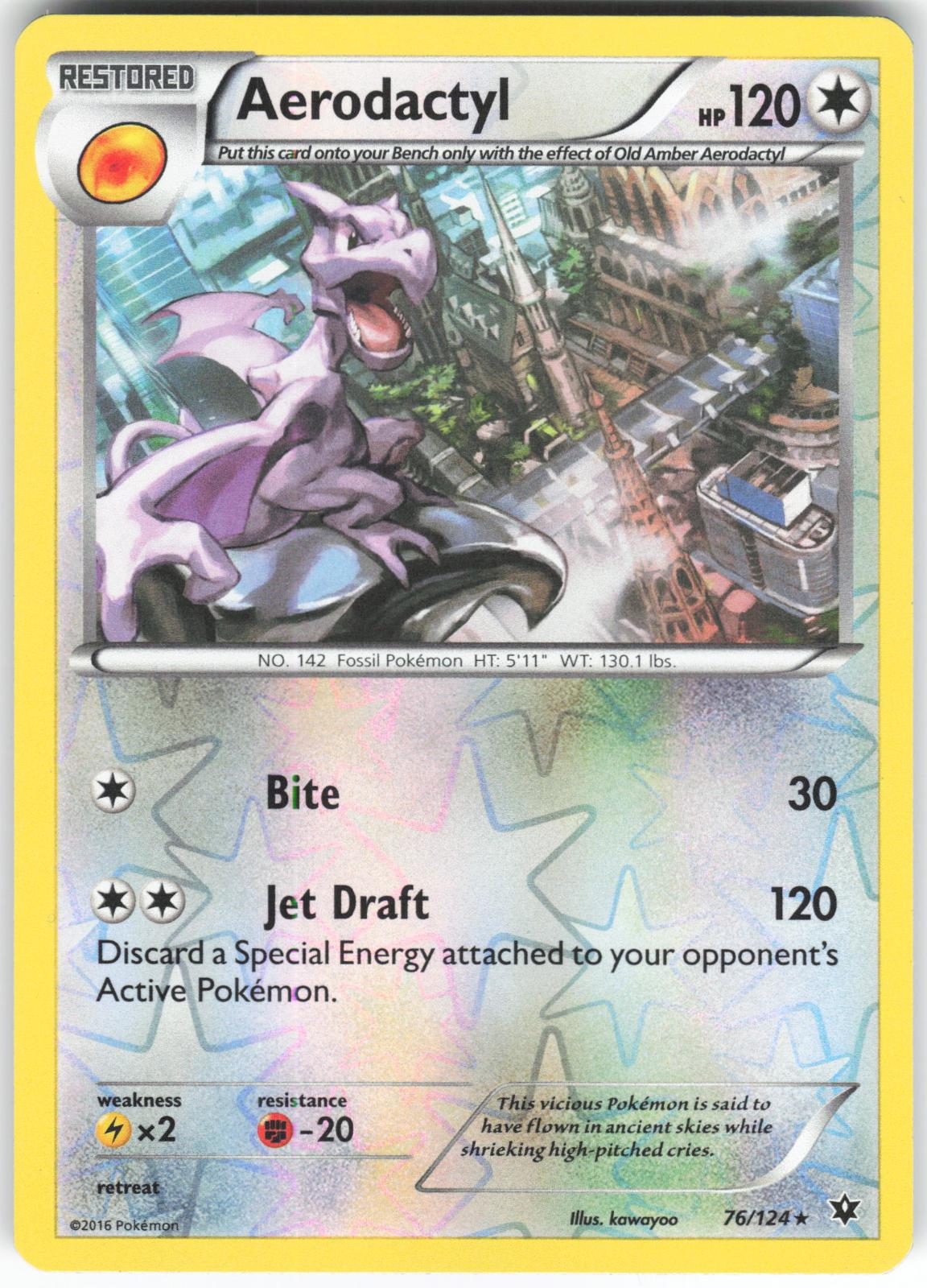 Aerodactyl 76/124 Rare Reverse Holo Fates Collide LP