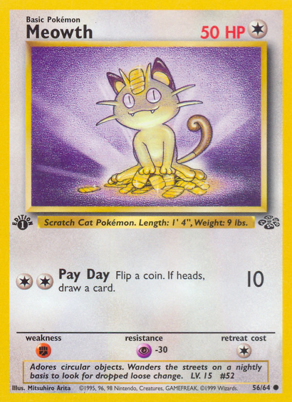 Meowth 56/64 Common Jungle Unlimited NM/M