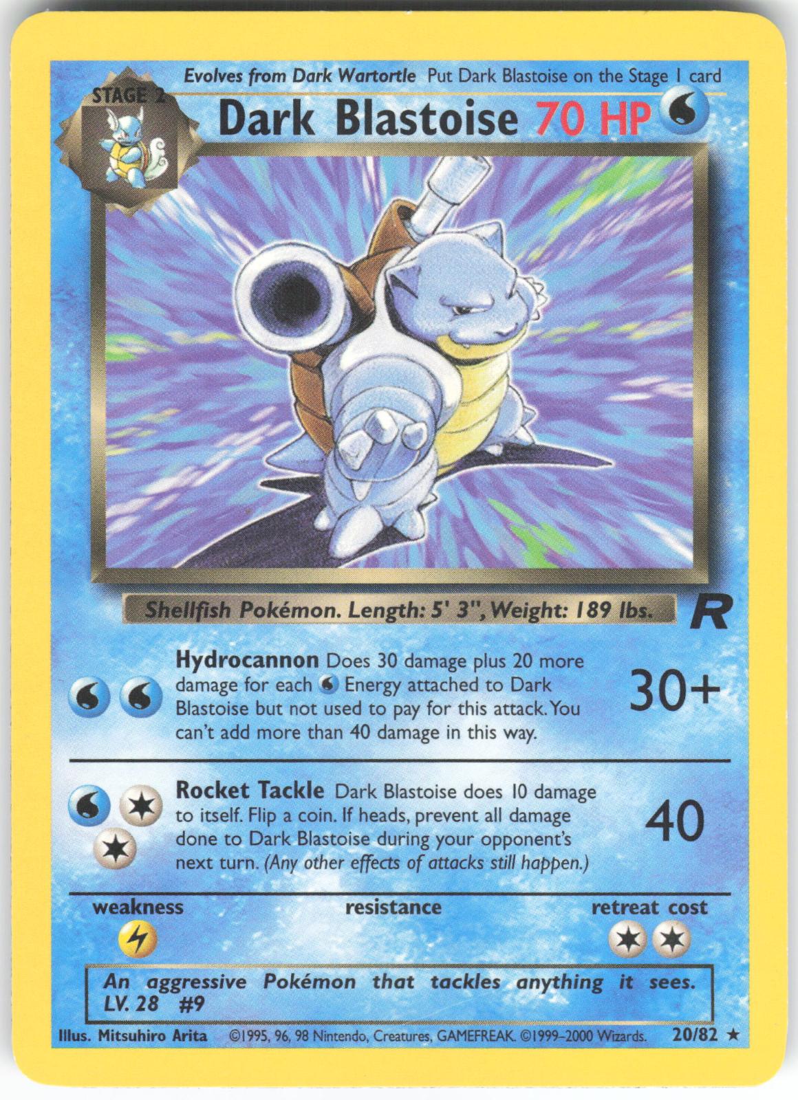 Dark Blastoise 20/82 Rare Team Rocket Unlimited LP