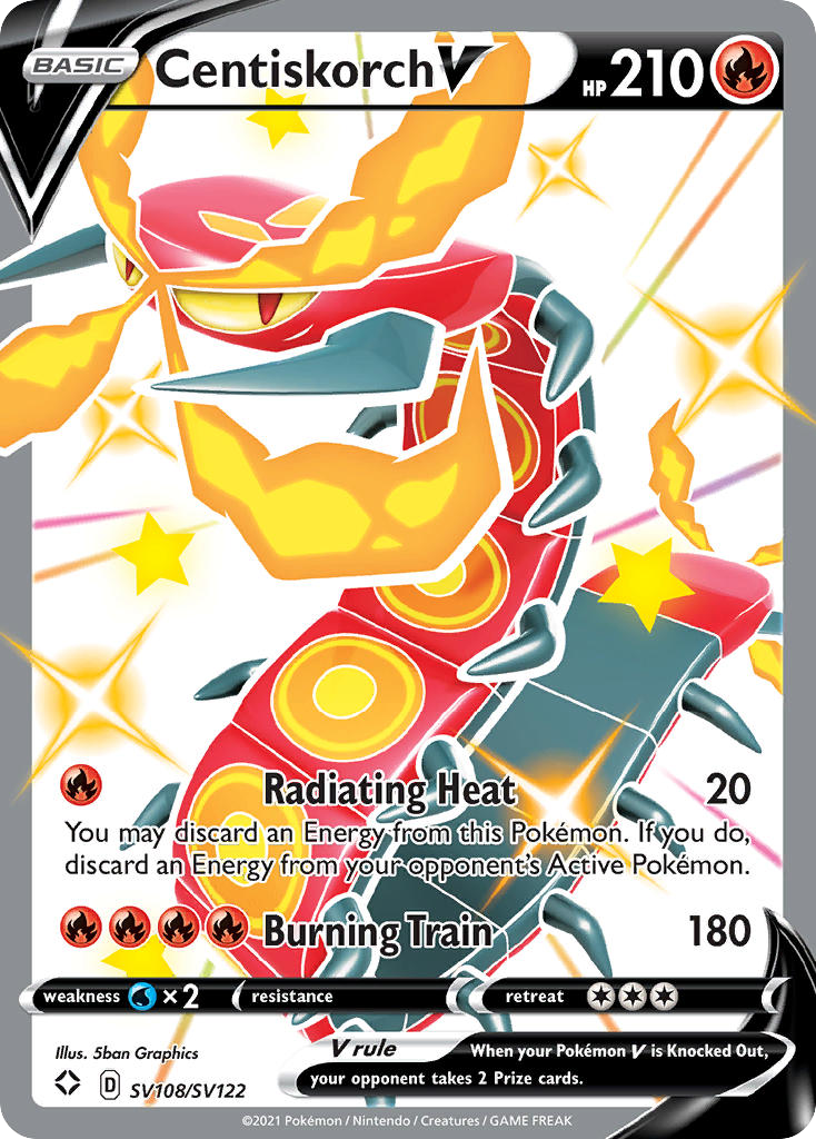 Centiskorch V SV108/SV122 V Rare Shining Fates Shiny Vault Holo NM/M